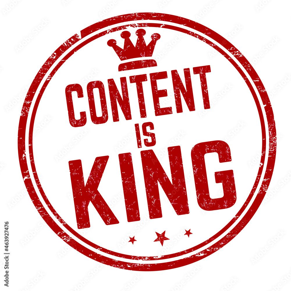Content is king grunge rubber stamp on white background, vector illustration Content is king grunge rubber stamp on white background, vector illustration