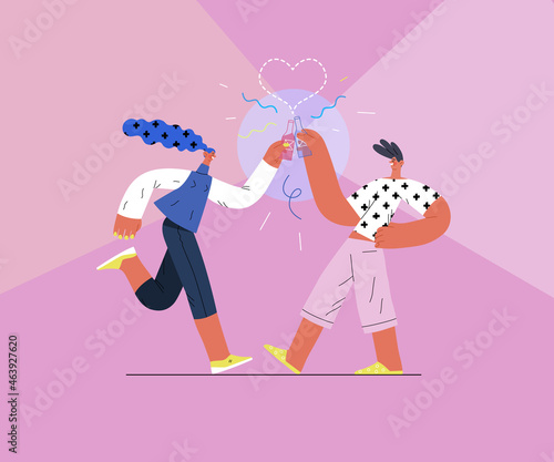 Startup illustration. Concept of building new business