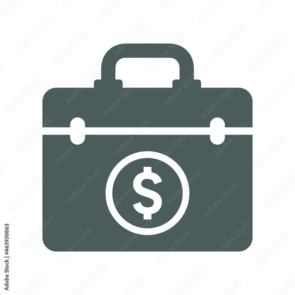 Box, briefcase, bag, business case icon. Gray vector. Box, briefcase, bag, business case icon. Gray vector.