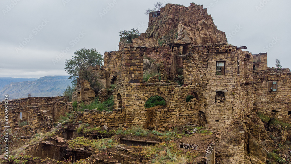 Old abandoned village Gamsutl in Dagestan, Russia Old abandoned village Gamsutl in Dagestan, Russia