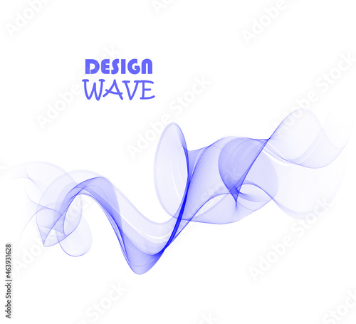 Abstract vector background, blue transparent waved lines for brochure, website, flyer design. smoke wave.