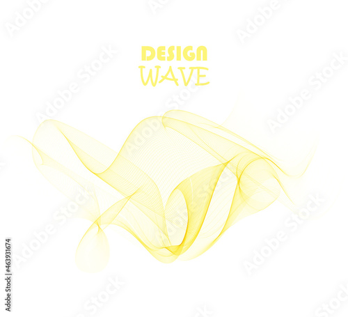 Abstract orange color wave design element. Abstract smooth color wavy vector.