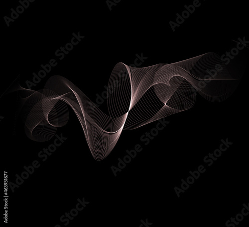 Wave 3d. Abstract wave dots in dark background. Technology vector background