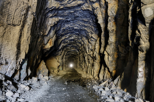 Donner Pass Summit train tunnel built for the transcontinental railroad on the route where the first wagon train entered California.