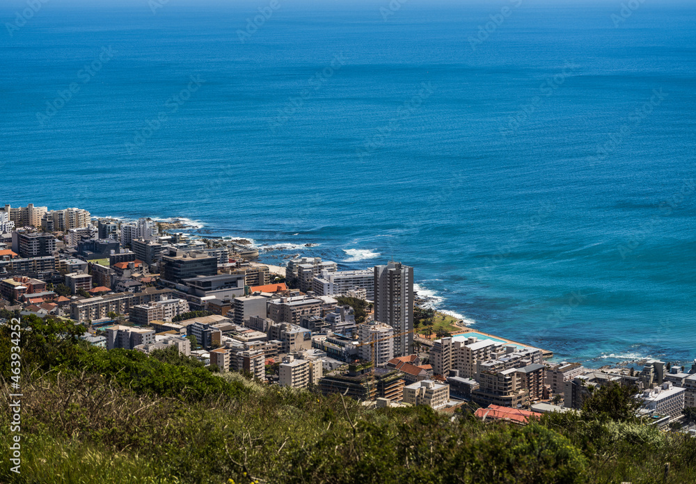 Aerial shot of sea point and the atlantic ocean in Cape Town-2.RAF