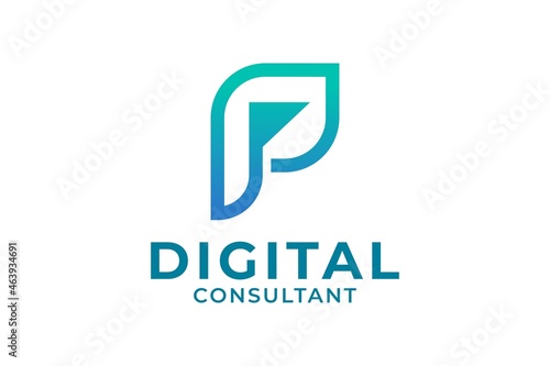 letter p logo design, digital logo design