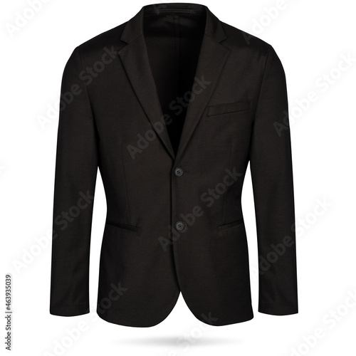 Men black jacket, suit on a white background. Mens jacket isolated on white with clipping path. © MAXSHOT_PL