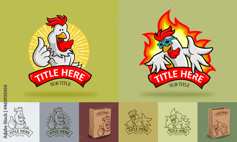 Chicken mascot stock illustration
