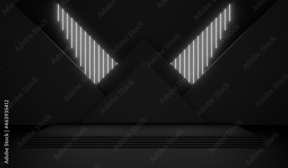 Sci Fi Pedestal, Podium, Place For Product. White Neon Glow. 3D Rendering Image. Sci Fi Pedestal, Podium, Place For Product. White Neon Glow. 3D Rendering Image.