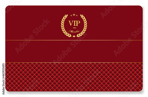 Member vip card template in red and gold colors. For luxury clubs, boutiques, casinos and other premium establishments. Vector, can be used for web and print.