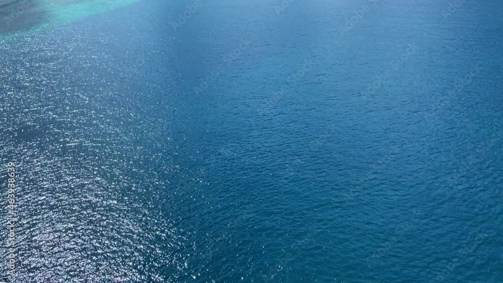 The blue waves of the Caribbean sea