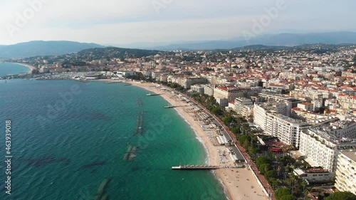aerial view of Cannes and Boulevard de la Croisette photo