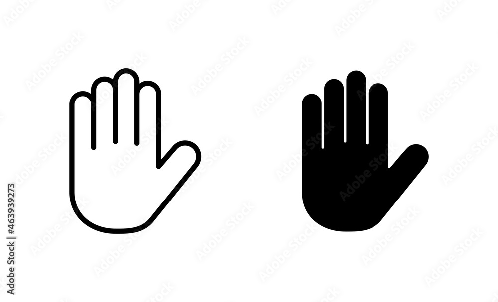Hand icons set. hand sign and symbol. palm Hand icons set. hand sign and symbol. palm