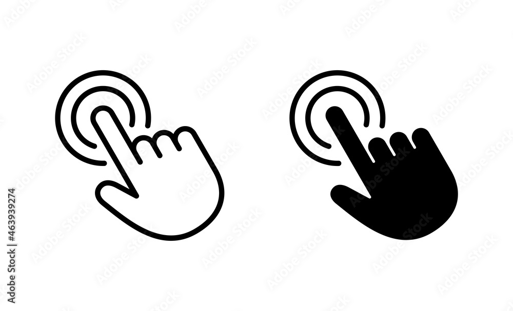 Hand click icons set. pointer sign and symbol. hand cursor icon Stock Vector