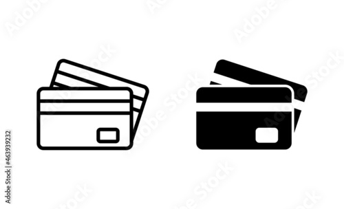 Credit card icons set. Credit card payment sign and symbol