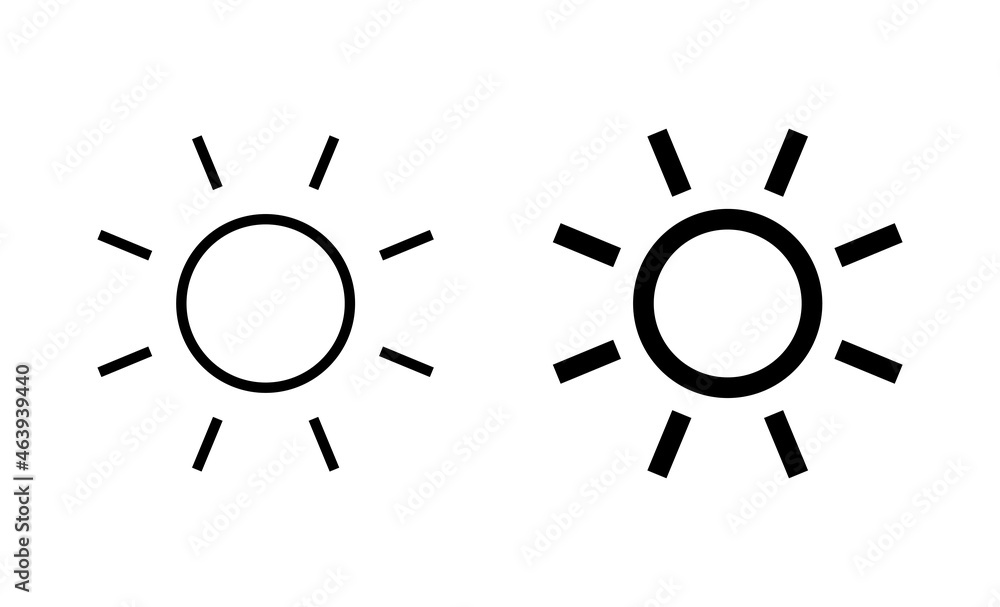 Sun icons set. Brightness sign and symbol Sun icons set. Brightness sign and symbol
