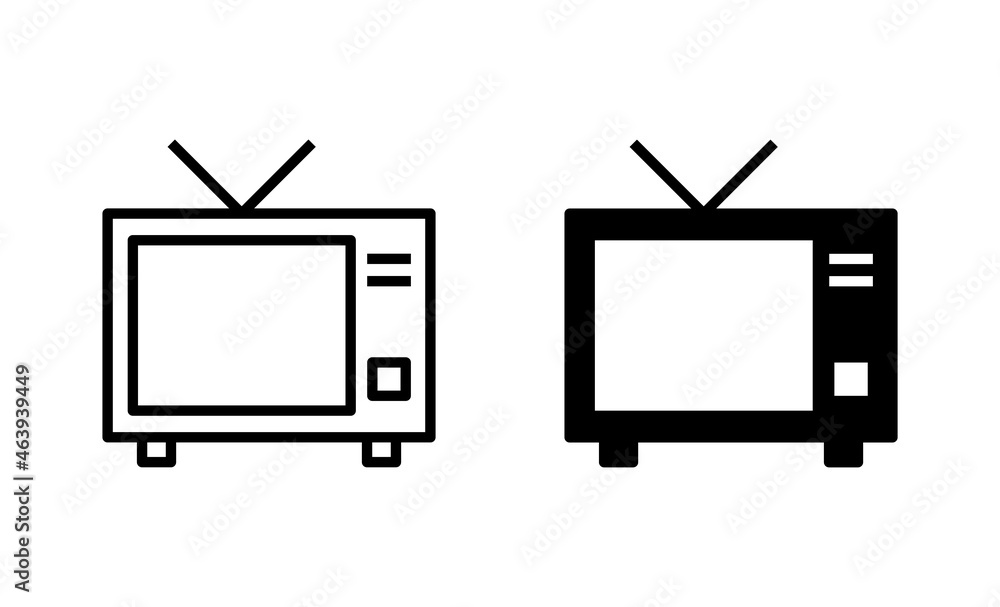 Tv icons set. television sign and symbol Tv icons set. television sign and symbol