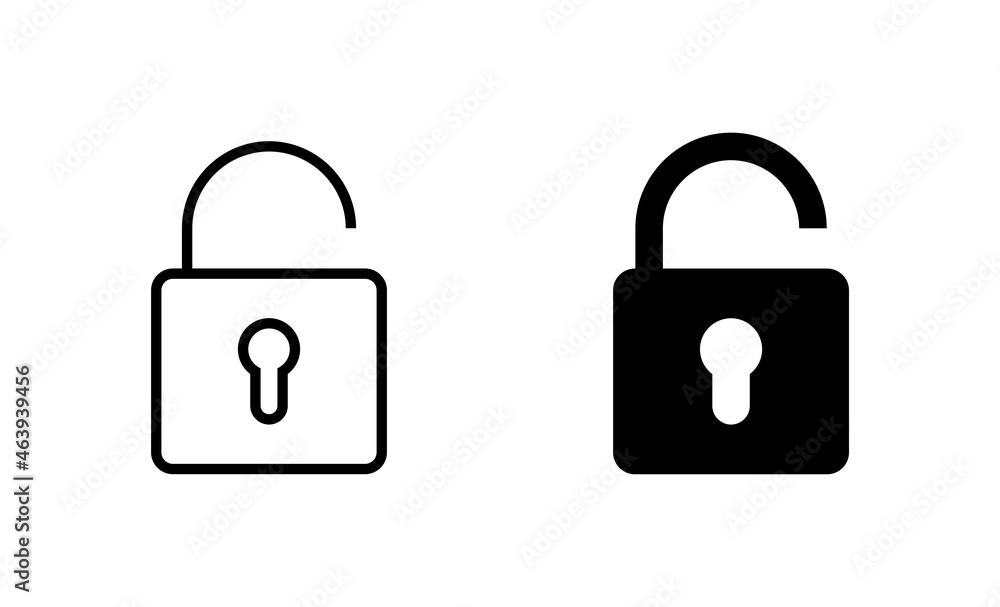 Unlock icons set. Unlock sign and symbol. unlocked padlock icon Unlock icons set. Unlock sign and symbol. unlocked padlock icon