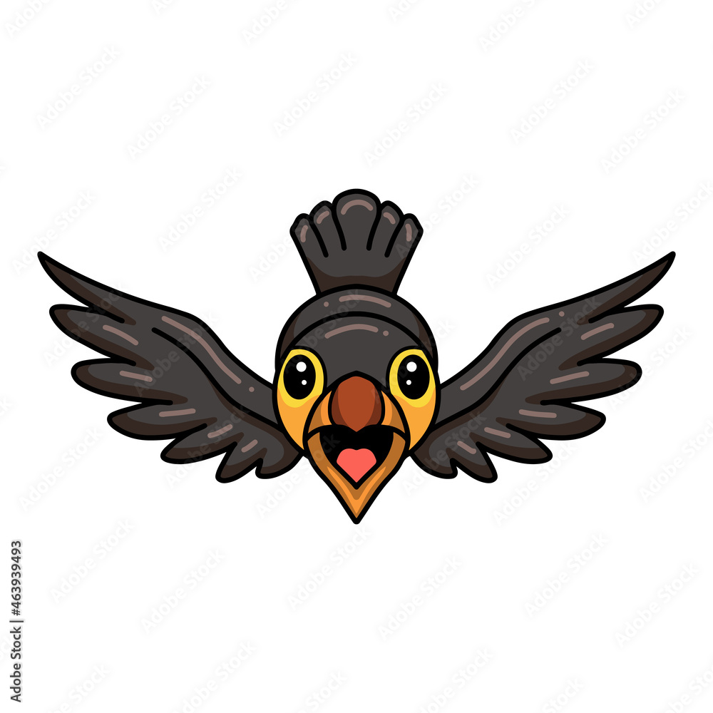 Naklejka premium Cute little toucan bird cartoon flying