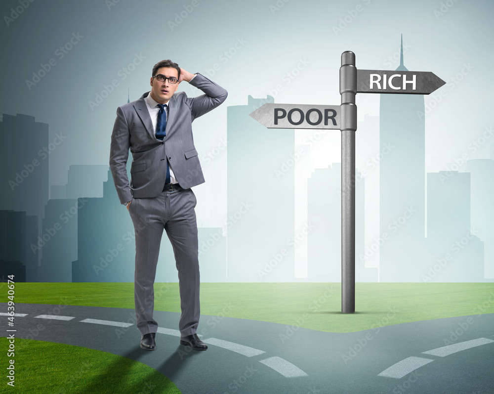 Businessman in difficult choice concept Businessman in difficult choice concept