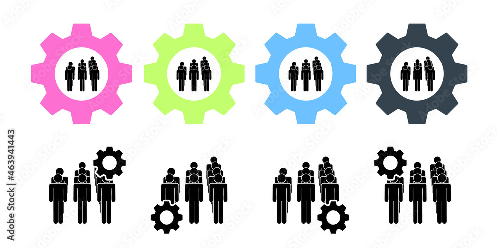 People, team, rank vector icon in gear set illustration for ui and ux, website or mobile application People, team, rank vector icon in gear set illustration for ui and ux, website or mobile application