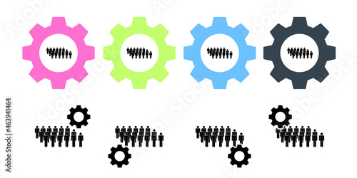 People  group vector icon in gear set illustration for ui and ux  website or mobile application