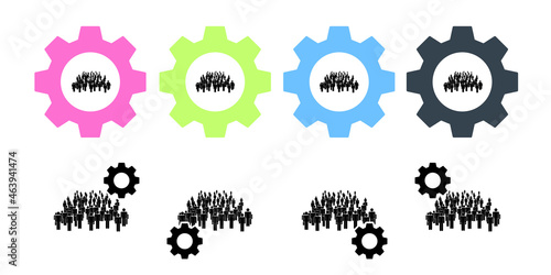 People  society vector icon in gear set illustration for ui and ux  website or mobile application