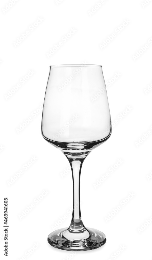 Stylish empty wineglass on white background Stylish empty wineglass on white background
