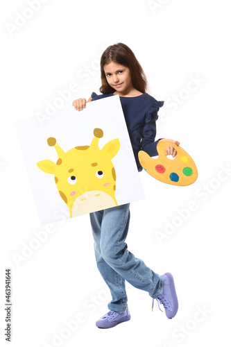 Cute little painter with pi...