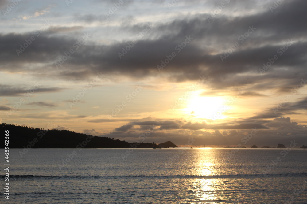 sunset over the sea sunset over the sea