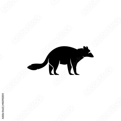 Cute Black raccoon logo vector icon illustration © indra23_anu