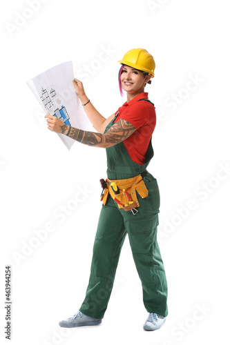 Female electrician with hou...