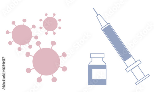 ウイルスとワクチン、注射器