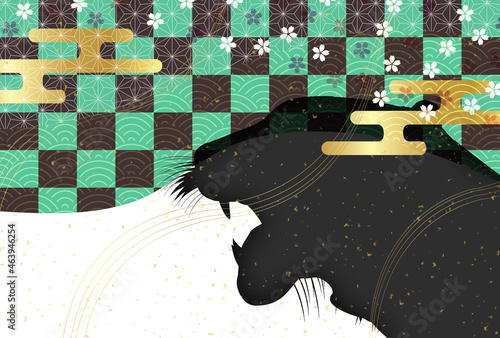 寅　年賀状　和柄　背景