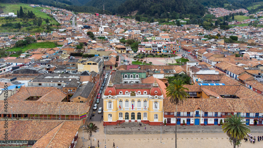 square of the city of Zipaquira in colombia