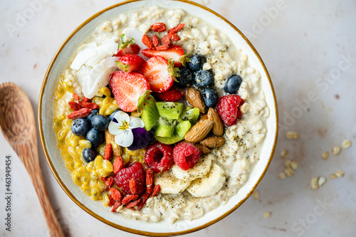 Porridge breakfast super bowl healthy lifestyle photo