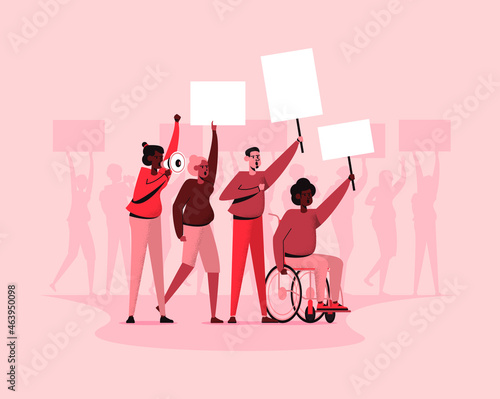 Social Justice - protest people background design