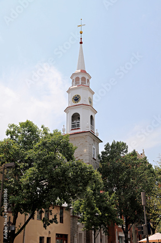 Clock tower from Trinity Chapel in Frederick, MD