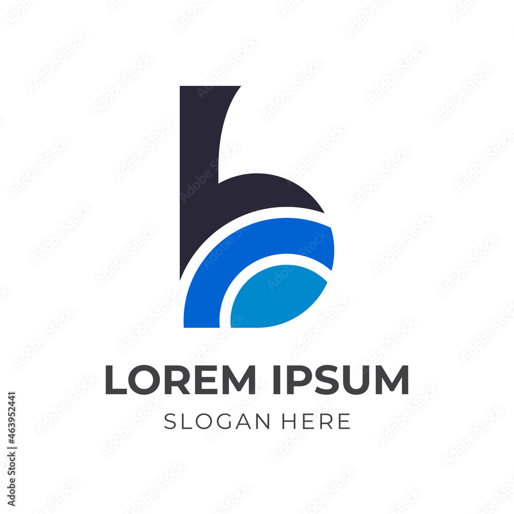 Fototapeta premium abstract letter B logo design template concept vector with flat blue and black color style