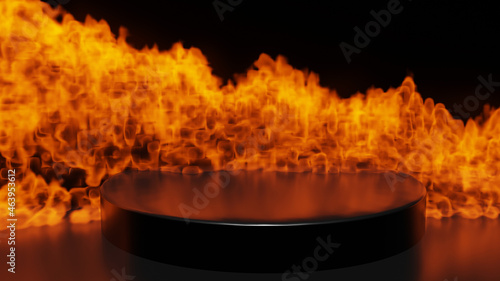 3d rendering abstract hot fire background post show