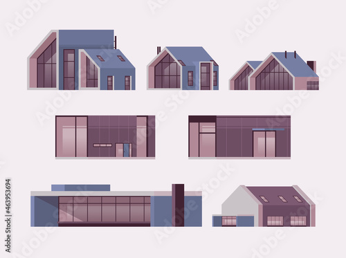set modern houses of sandwich panels contemporary environmentally friendly home buildings collection modular housing