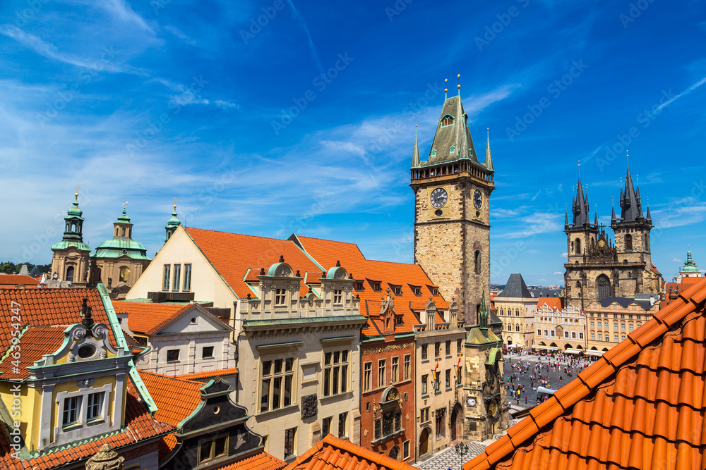 Fototapeta premium Panoramic aerial view of Prague