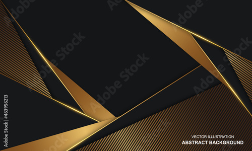 Modern abstract background black dop with golden lines luxury