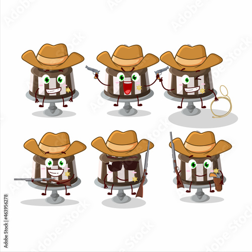Cool cowboy chocolate cake sweet cartoon character with a cute hat