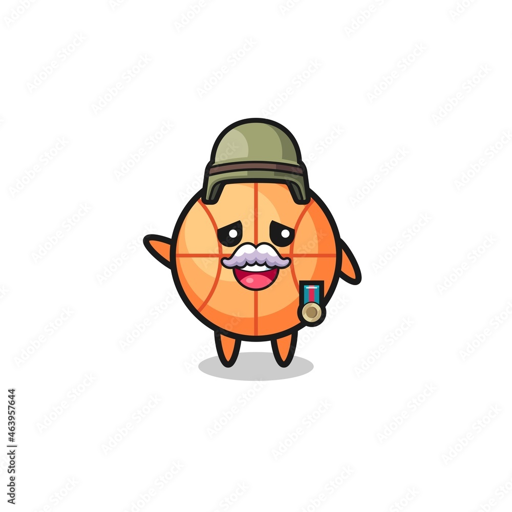 cute basketball as veteran cartoon cute basketball as veteran cartoon
