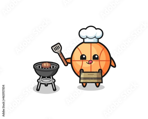 basketball barbeque chef with a grill