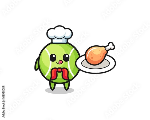 tennis fried chicken chef cartoon character