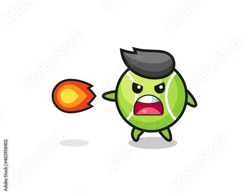 cute tennis mascot is shooting fire power © heriyusuf