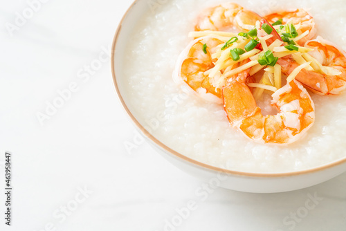 Congee with shrimps and fresh ginger