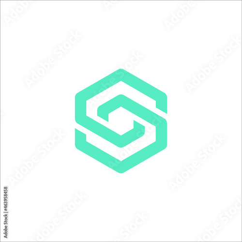 Letter S hexagon icon logo design concept
